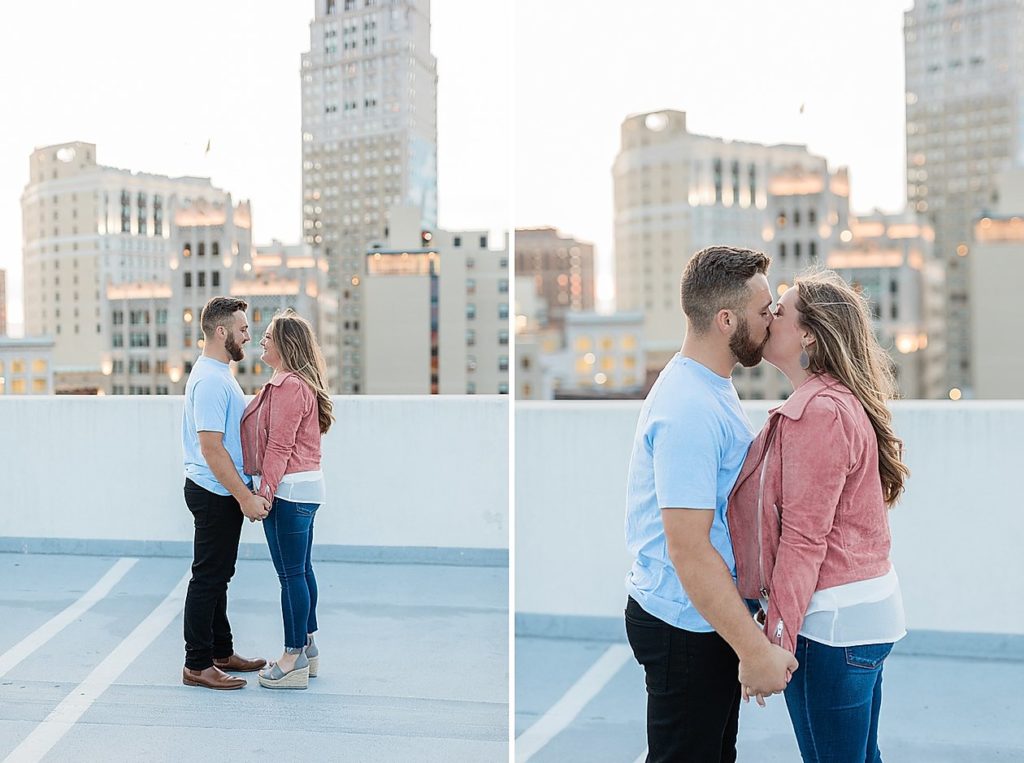 The Z Lot | Paige and Kyle Downtown Detroit Engagement by photographer Morgan Diane